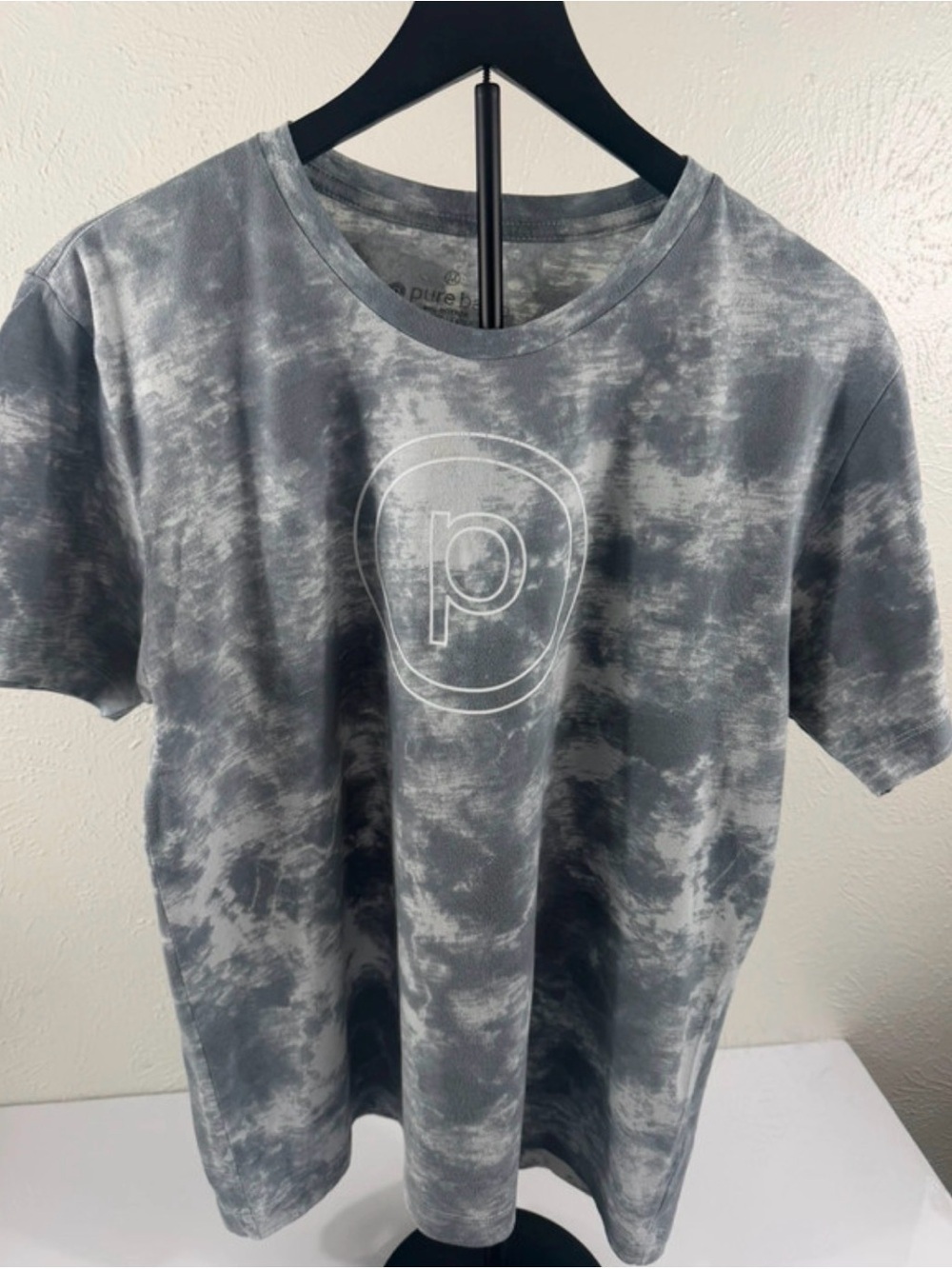 Pure Barre Gray Tie Dye Logo T-Shirt Unisex Size M - Picture 6 of 12